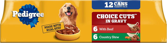 Pedigree Choice Cuts Wet Dog Food, Beef & Country Stew, 13.2 oz, 12 Count