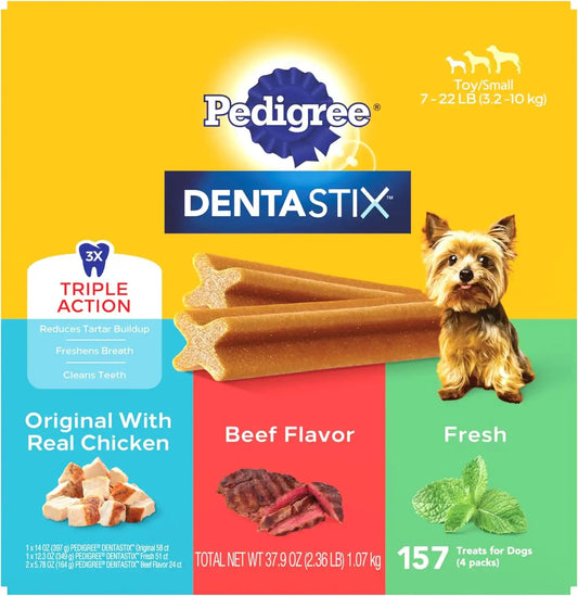 Pedigree Dentastix Small & Medium Dental Dog Treats, Variety, 157 Count