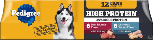 Pedigree High Protein Cuts in Gravy Pack Wet Dog Food, 13.2 oz, 12 Count