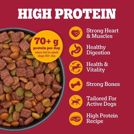 Pedigree High Protein Adult Dry Dog Food, Beef and Lamb, 3.5 lb