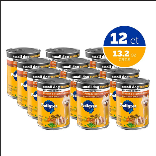 Pedigree Small Dog Tender Bites Wet Dog Food, Chicken, 13.2 oz, 12 Count