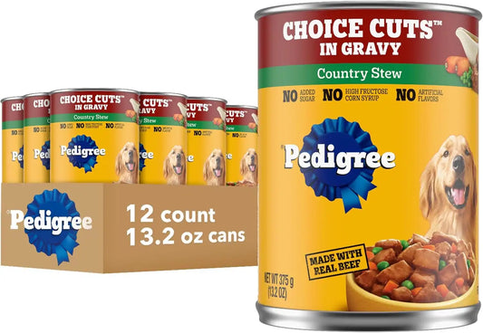Pedigree Choice Cuts Wet Dog Food, Country Stew, 13.2 oz, 12 Count