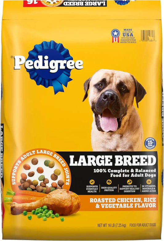 Pedigree Large Breed Adult Dry Dog Food, Roasted Chicken & Vegetable, 16 lb