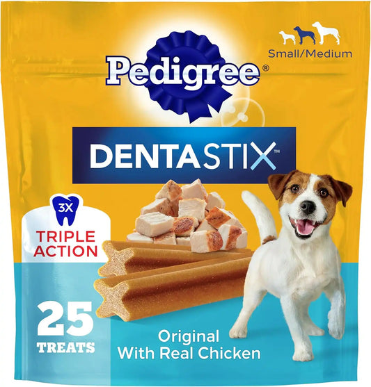 Pedigree Dentastix Small & Medium Dental Dog Treats, Original, 25 Count