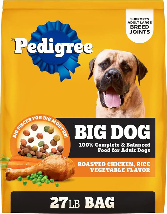 Pedigree Complete Nutrition Big Dog Dry Dog Food, Roasted Chicken, Rice and Vegetable Flavor, 27 lb. Bag