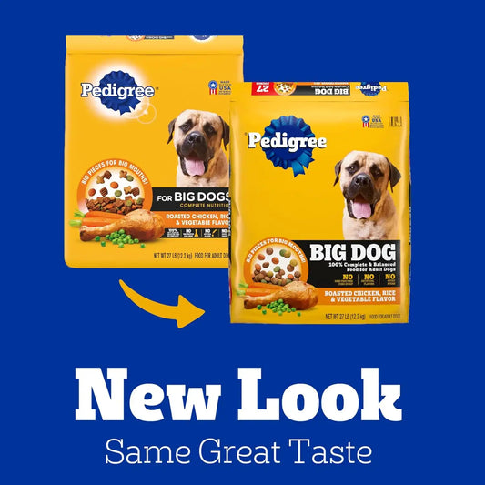 Pedigree Complete Nutrition Big Dog Dry Dog Food, Roasted Chicken, Rice and Vegetable Flavor, 27 lb. Bag