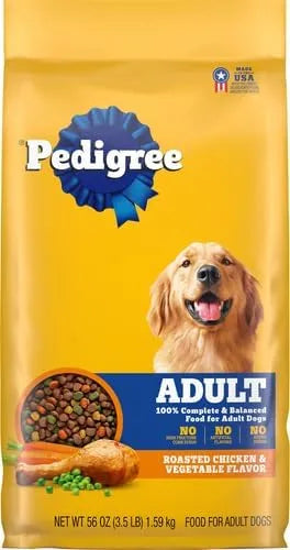 Pedigree Complete Nutrition Adult Dry Dog Food Roasted Chicken, Rice & Vegetable Flavor Dog Kibble, 3.5 lb. Bag (Pack of 4)