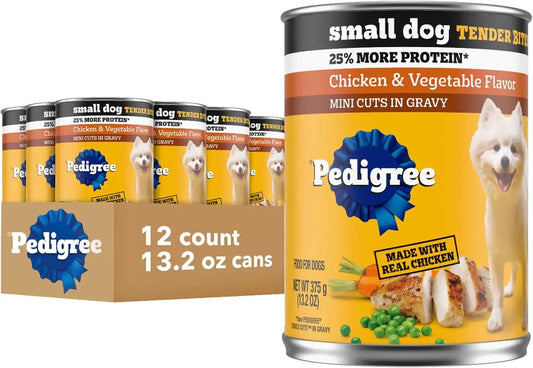 Pedigree Small Dog Tender Bites Wet Dog Food, Chicken, 13.2 oz, 12 Count