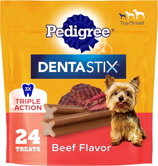 Pedigree Dentastix Small & Toy Breed Dental Dog Treats, Beef, 168 Count