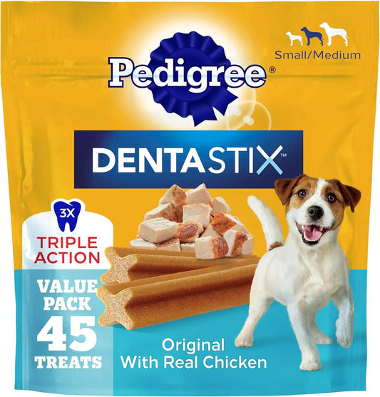 Pedigree Dentastix Small & Medium Dental Dog Treats, Original, 45 Count
