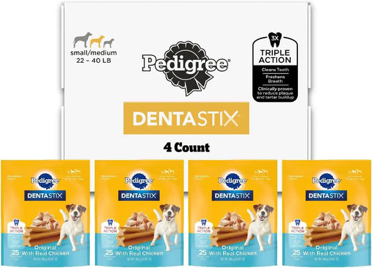 Pedigree Dentastix Small & Toy Breed Dental Dog Treats, Original, 100 Count
