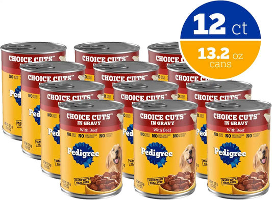 Pedigree Choice Cuts in Gravy Wet Dog Food, Beef, 13.2 oz, 12 Count
