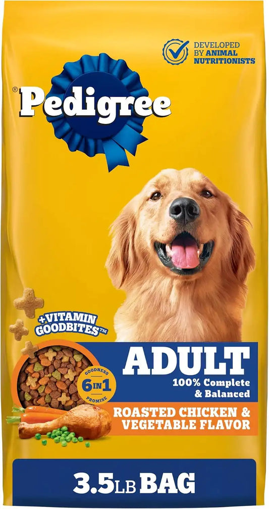 Pedigree Adult Complete Nutrition Dry Dog Food, Chicken & Vegetable, 3.5 lb