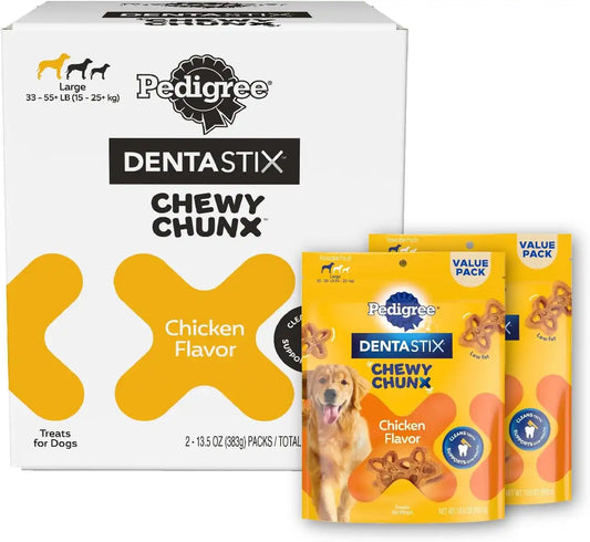Pedigree DentaStix Chewy Chunx Dental Treats, Large Dog, Multiple Sizes
