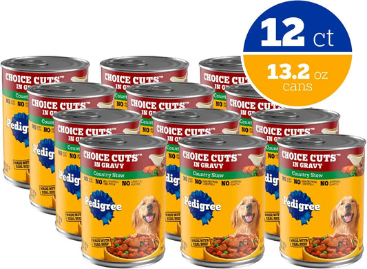 Pedigree Choice Cuts Wet Dog Food, Country Stew, 13.2 oz, 12 Count